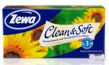 Zewa Носовые платки/Салфетки Clean & Soft 3 слоя (90шт)