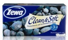 Zewa Носовые платки/Салфетки Clean & Soft 3 слоя (90шт)