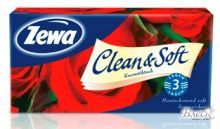 Zewa Носовые платки/Салфетки Clean & Soft 3 слоя (90шт)