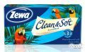 Zewa Носовые платки/Салфетки Clean & Soft 3 слоя (90шт)