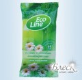 EcoLine Влажные салфетки Ромашка (15шт)