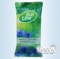 EcoLine Влажные салфетки Василек (15шт)